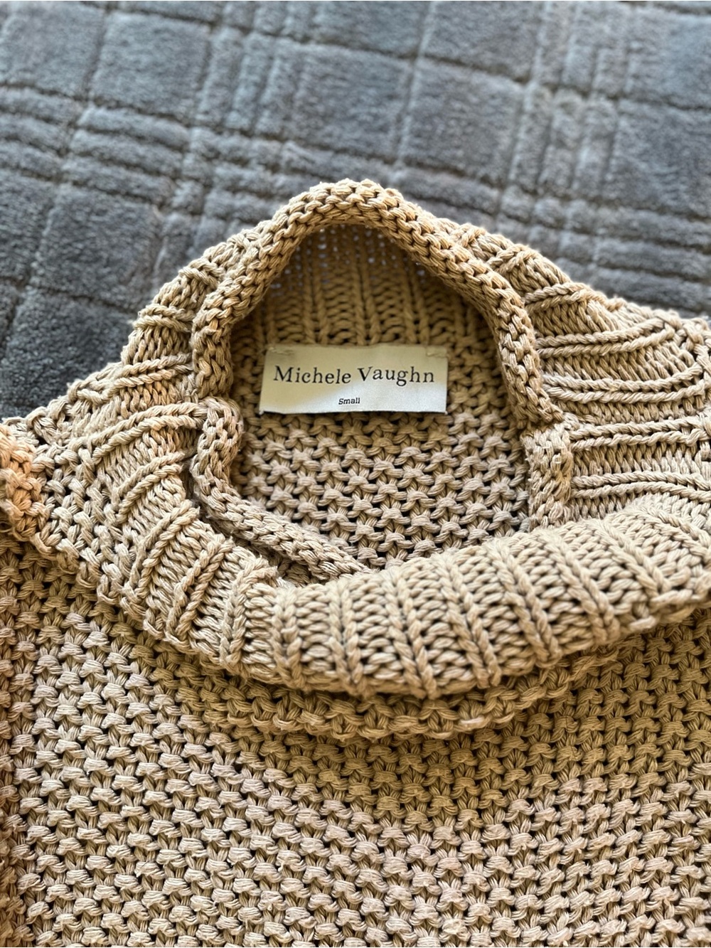Sleeveless Turtleneck Knit Vest in Beige - Picture 3 of 3